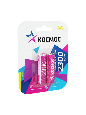Аккумулятор AA/R6 2300мА.ч NI-MH max (блист.2шт) КОСМОС KOCR6NIMH(2300MA)max