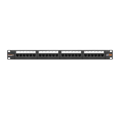 Патч-панель 19дюйм 1U 24 порта кат.5e (класс D) 100МГц RJ45/8P8C 110/KRONE T568A/B неэкран. с органайзером черн. NIKOMAX NMC-RP24UD2-1U-BK