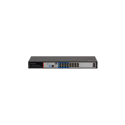 Коммутатор WEB Smart управляемый 16 PoE 802.3af/at портов 10/100/1000Мбит/с 8 до 250м cat.6 2хSFP 1000Мбит/с 250Вт APO&R GIGALINK GL-SW-G205-16P