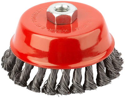 Корщетка-чашка гайка М14 стальная витая проволока 125мм FIT 39469