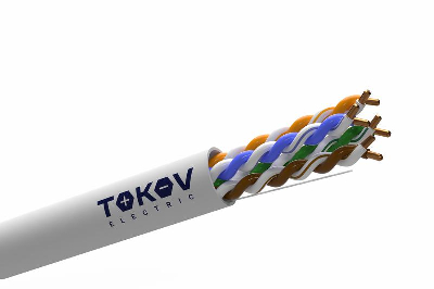 Кабель витая пара U/UTP 4х2х24AWG(0.48мм) кат.5E PVC indoor Fluke tested 305м (м) TOKOV ELECTRIC TKE-C06-U/UTP-42-5E-305