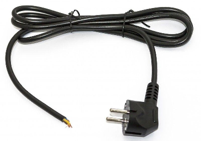 Кабель PWC-SHM-OE-3.0-BK 3х1.0кв.мм с вилкой Schuko (open end) 3м черн. Hyperline 229246