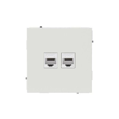 Розетка компьютерная 2-м KANT RJ45 кат.5E без шторки бел. песок DKC 7010664