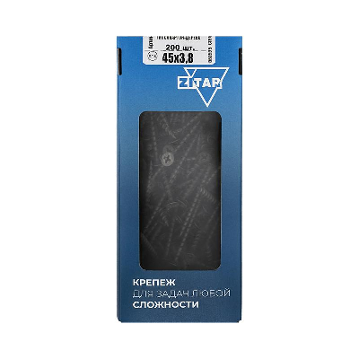 Саморез гипсокартон-дерево 3.8х45 (коробка) (уп.200шт) Zitar 102124