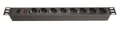 Блок розеток 8-м Schuko для 19дюйм шкафов с выкл. DKC R519SH8OPSHC14