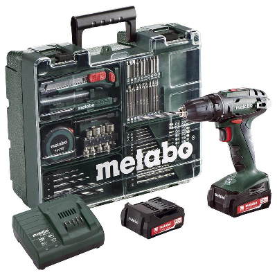 Винтоверт аккумуляторный BS 18 2х2.0Ач LiIon с набором оснастки Metabo 602207880